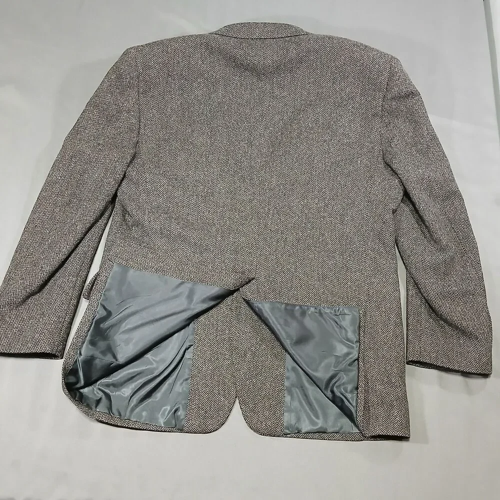 Vtg Jos A Bank Mens 41R 41 Regular Flecked Tweed Wool Sport Coat Dark Academia
